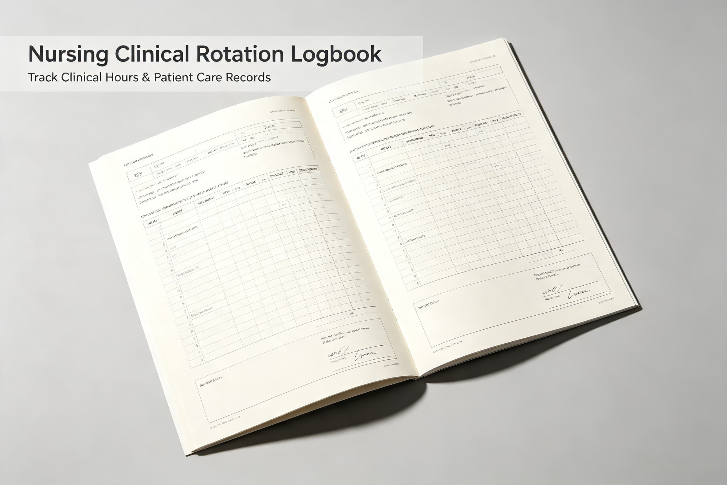 Nursing Clinical Rotation Logbook printable template cover